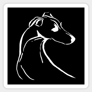 Greyhound White Sticker